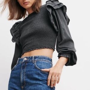 Zara ruffle scrunch top